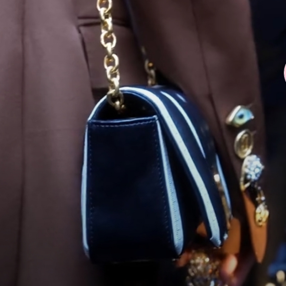 NWT Schiaparelli Black&White Tape Measure motiff Clutch/bag  With Key Charm - Picture 10 of 12